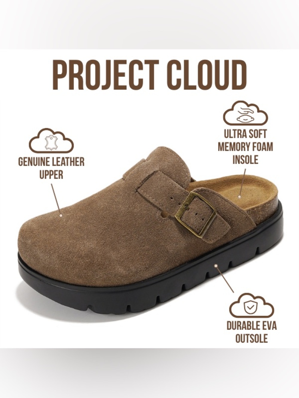 PROJECT CLOUD ~ BENTON CHUNKY (WOMEN) Clogs Size 6.5 - Picture 4 of 12